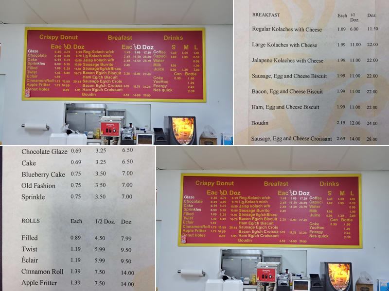 Crispy Donuts Menu