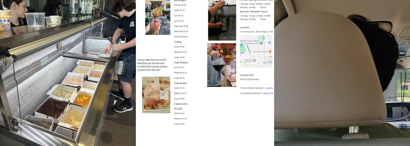 LSU AgCenter Dairy Store Menu