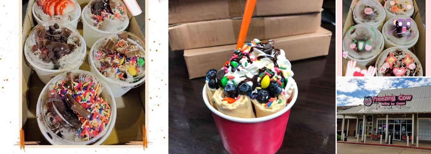 Freezing Cow Rolling Ice Cream