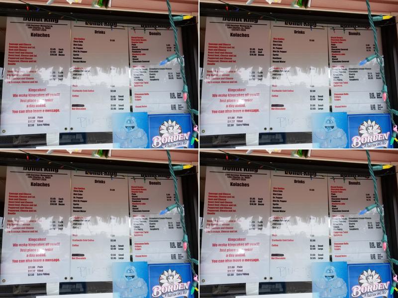 Donut King Menu
