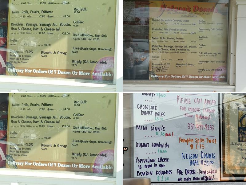 Nelson's Donuts Menu