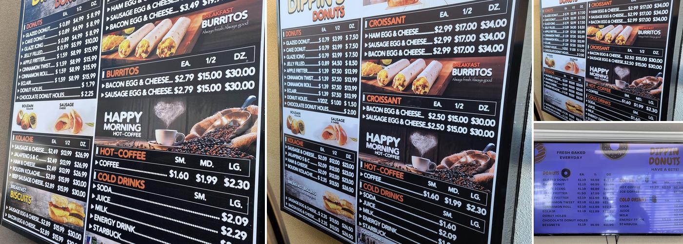 Dippin Donuts Menu