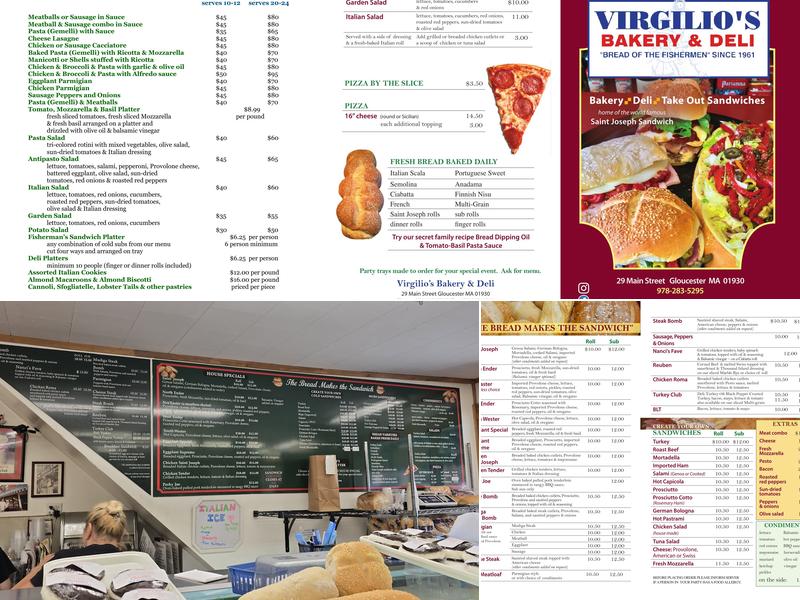 Virgilio's Bakery Menu