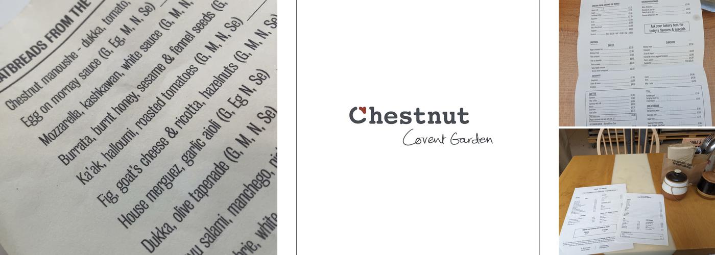 Chestnut Bakery, Belgravia Menu