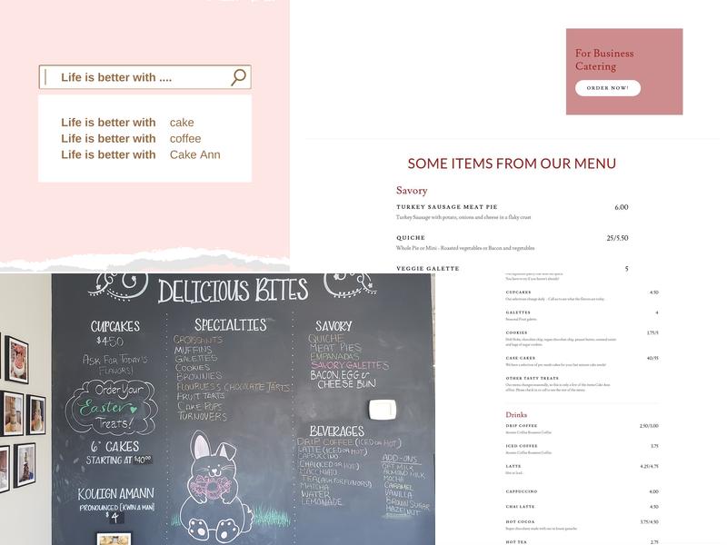Cake Ann Menu