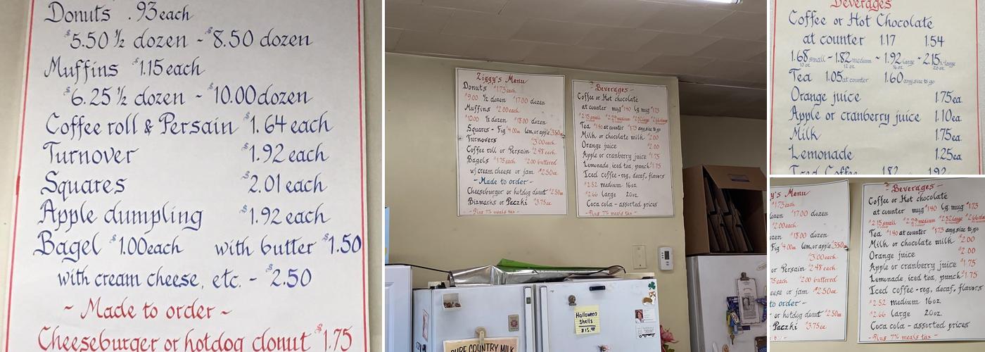 Ziggy's & Sons Donuts Menu