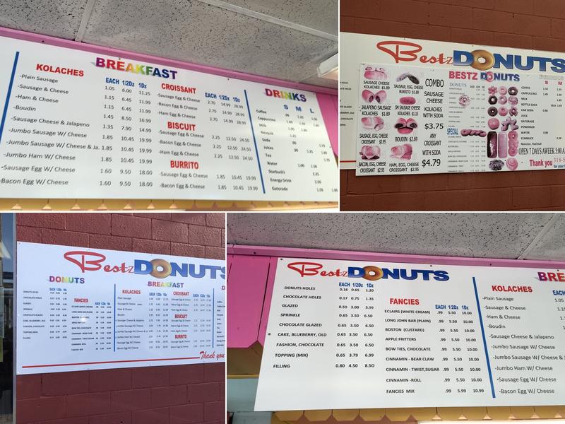 Bestz Donuts Menu
