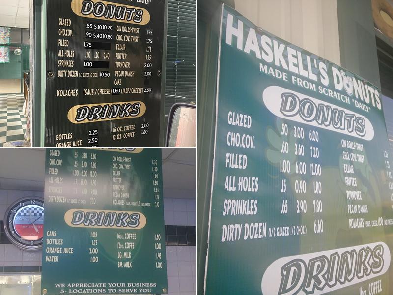 Haskell Donuts Menu