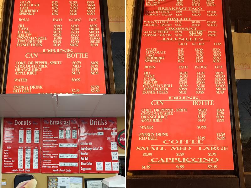 Star Donuts Menu