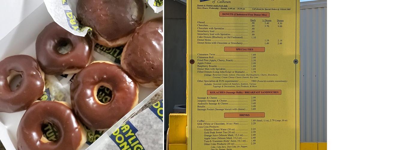 Daylight Donuts of Calhoun Menu