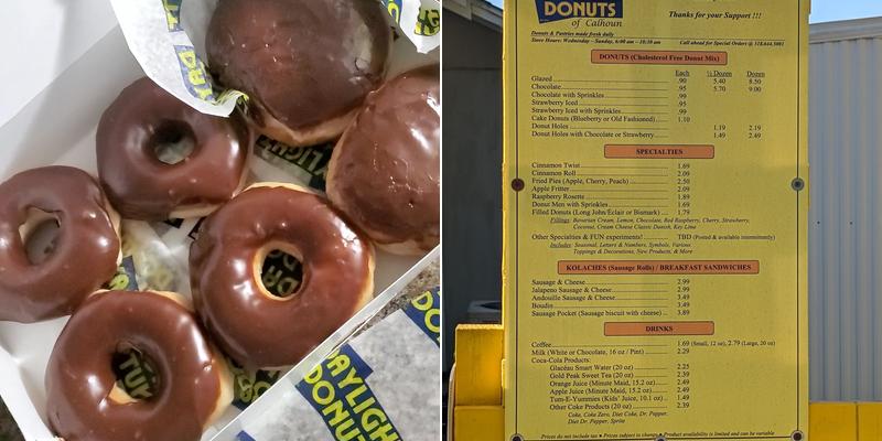 Daylight Donuts of Calhoun Menu