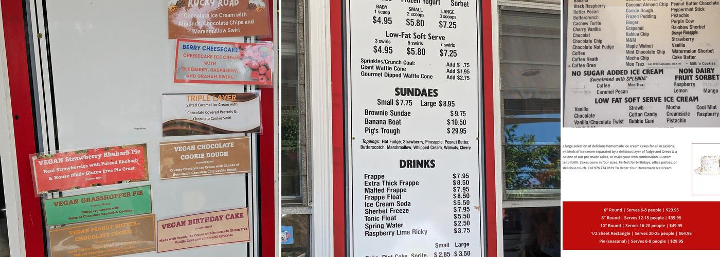 Cherry Farm Creamery Menu