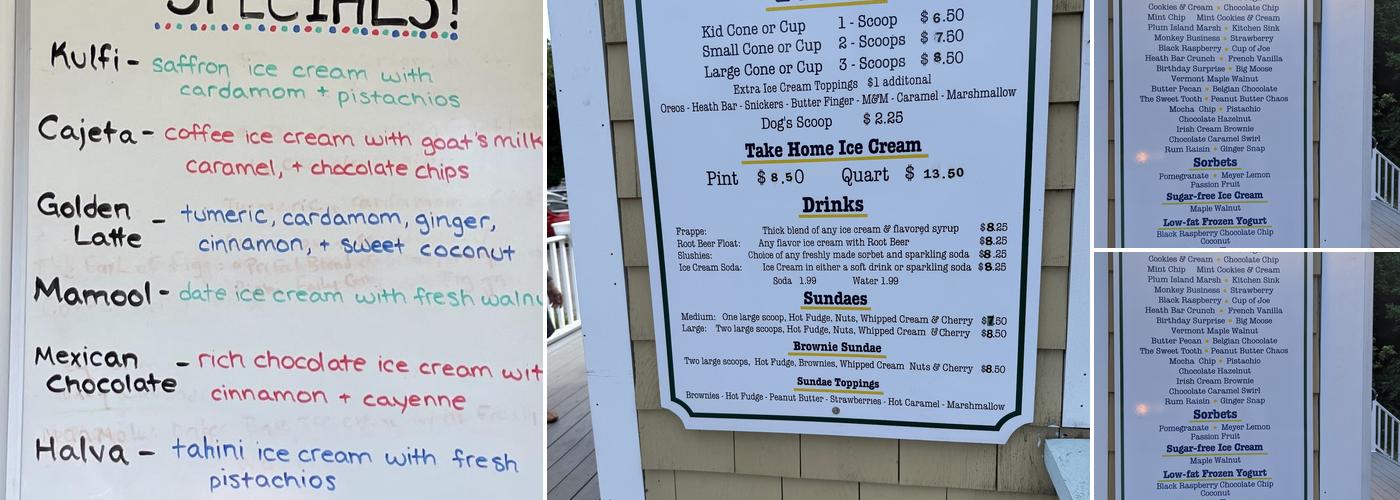 OLDE TOWN ICE CREAM Menu