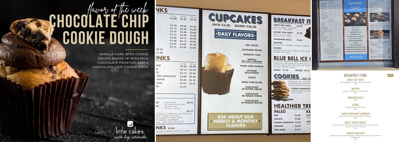 Little Cakes With Big Attitude Menu