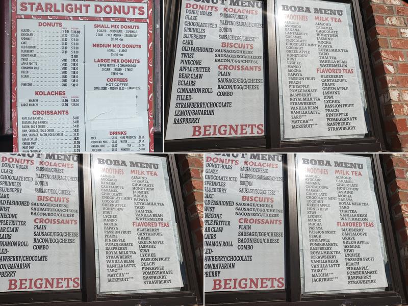 Starlight Donuts Menu