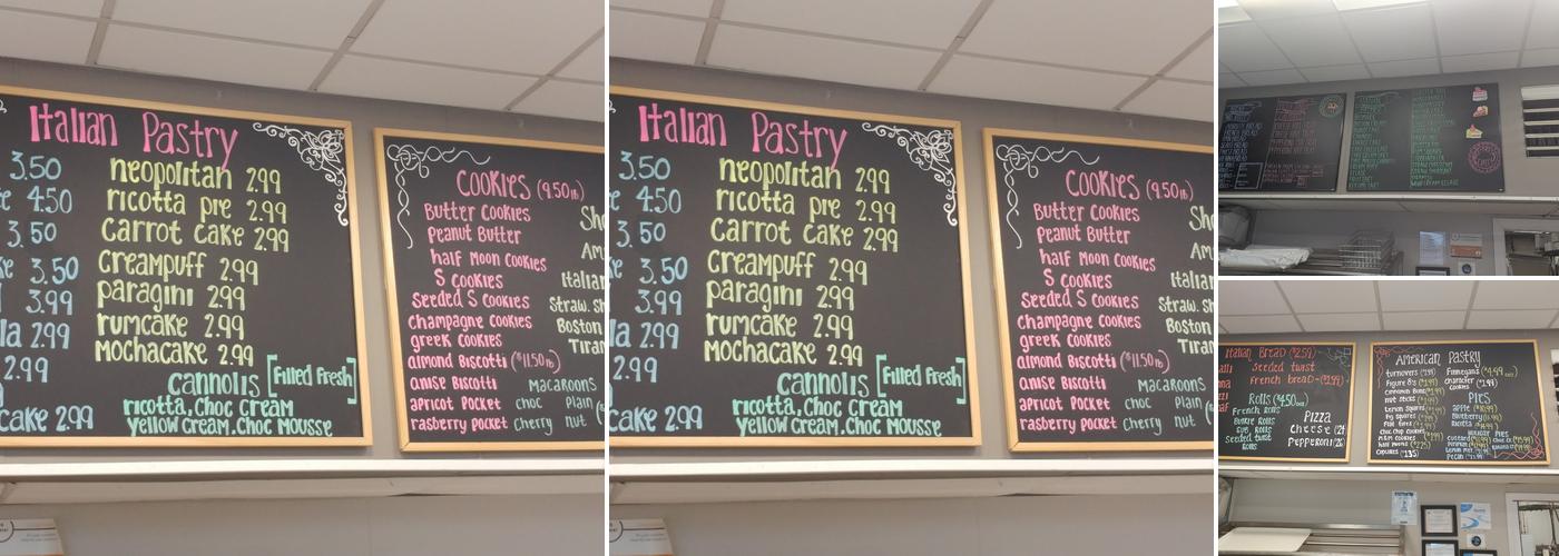 Colarusso's Bakery Menu