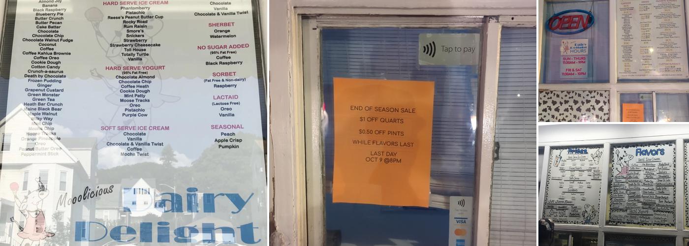 Dairy Delight Menu
