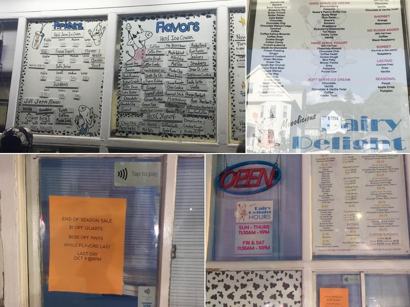 Dairy Delight Menu