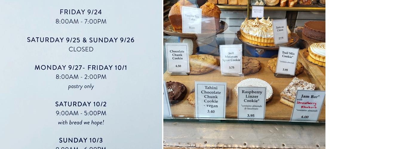 Clear Flour Bread Menu