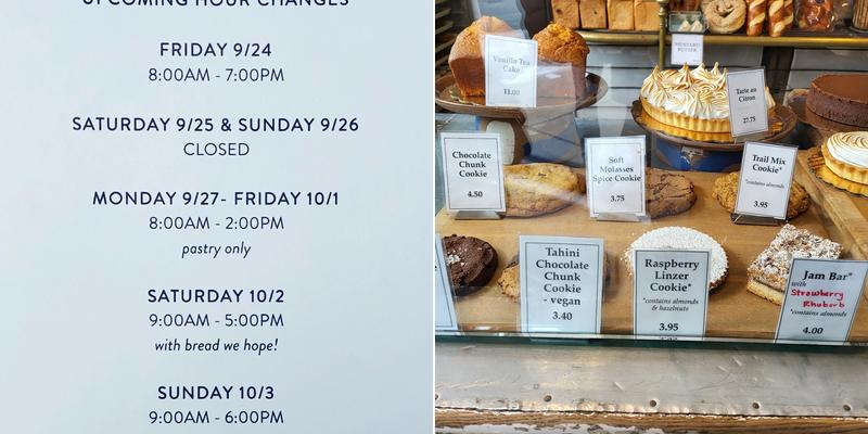 Clear Flour Bread Menu