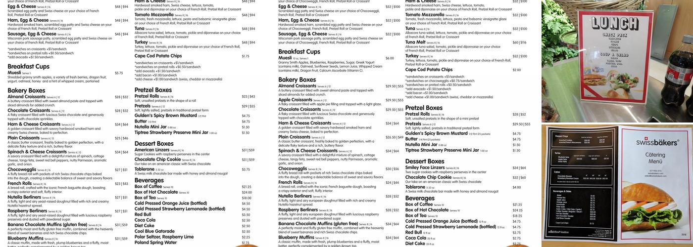 swissbakers Menu