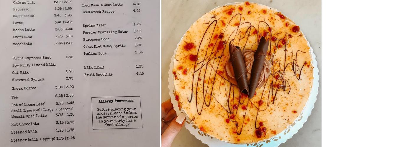 Athan's Bakery Menu