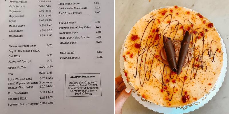 Athan's Bakery Menu