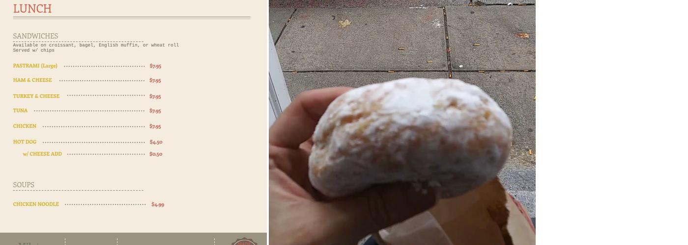 Mike's Donuts Menu