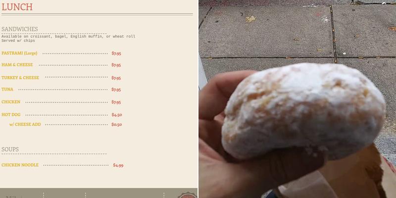 Mike's Donuts Menu