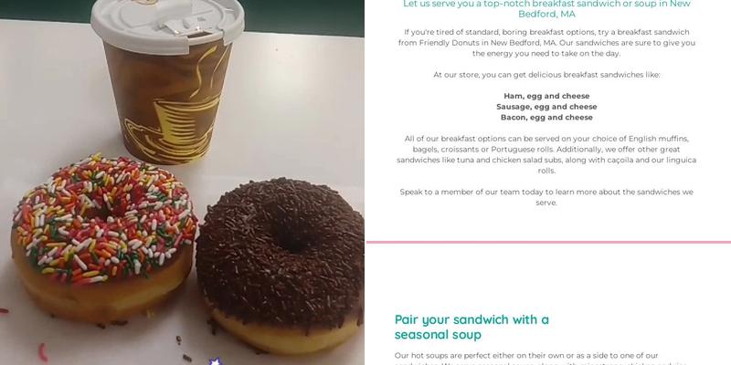 Friendly Donuts Menu