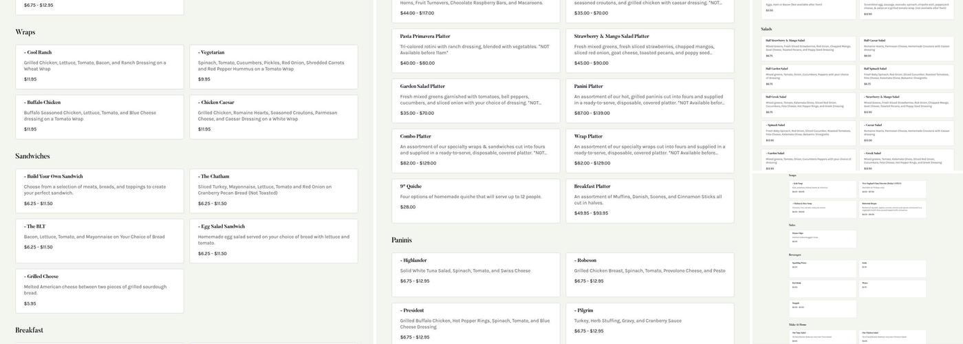 New Boston Bakery Menu