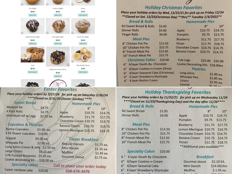 Nancy's Bakery Menu
