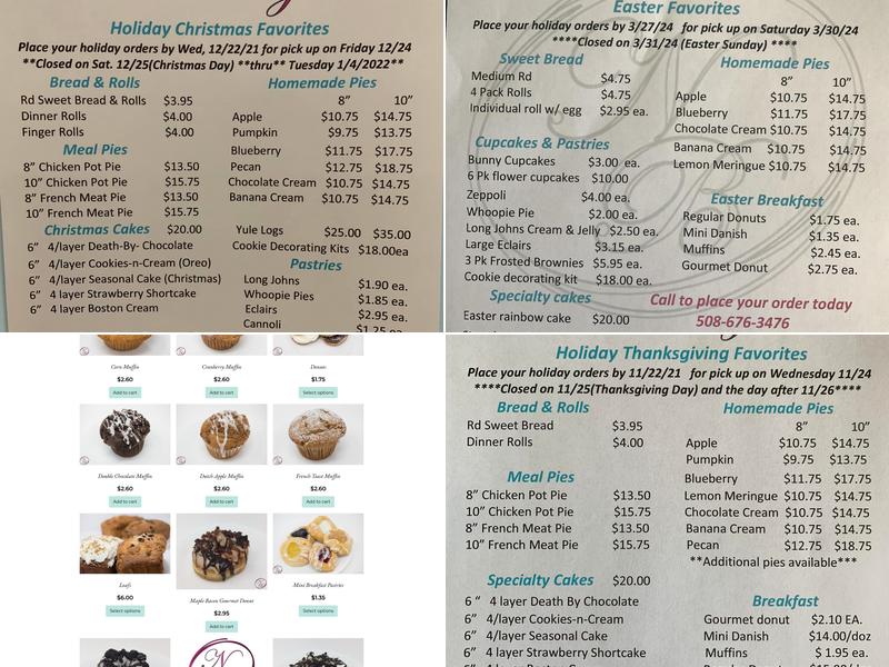 Nancy's Bakery Menu
