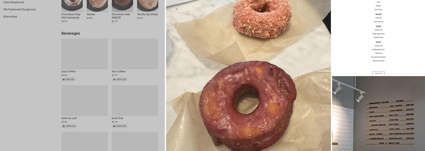 KNEAD Doughnuts Menu