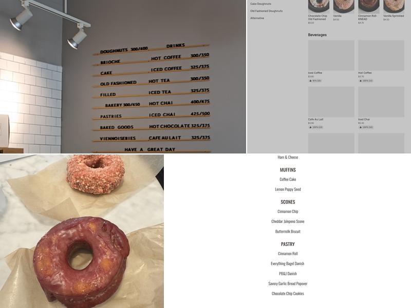 KNEAD Doughnuts Menu