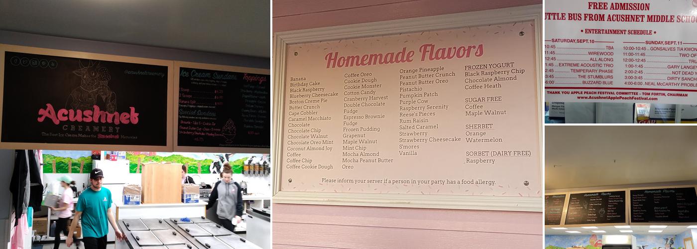 Acushnet Creamery Menu