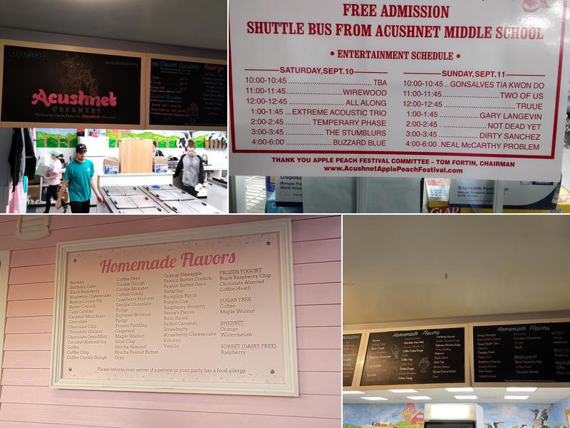 Acushnet Creamery Menu