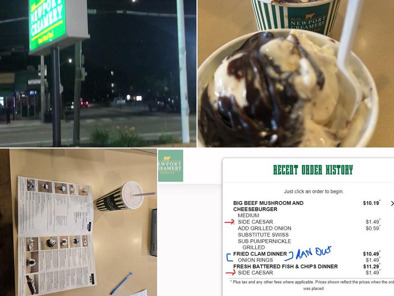 Newport Creamery Menu