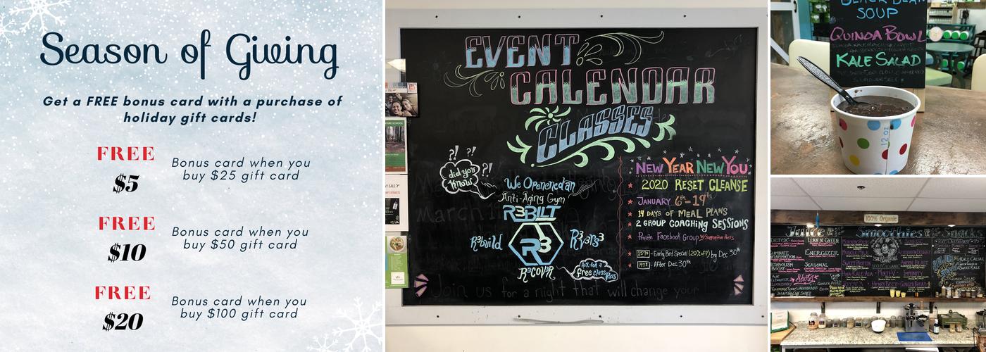 Organic Juice Barn Menu