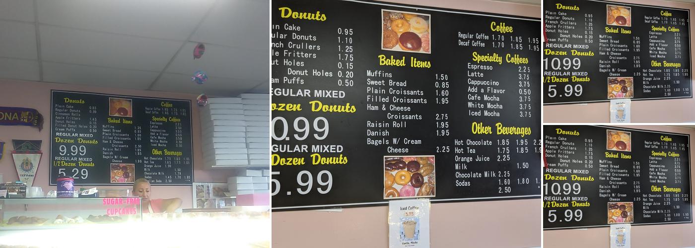 Donut-De-Lite Menu