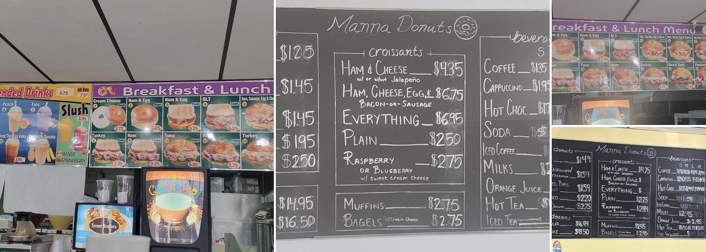 Manna Donuts Menu
