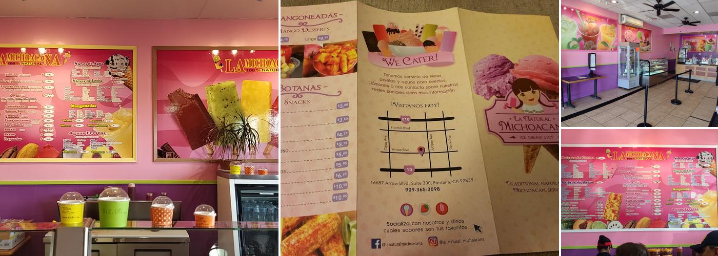 La Michoacana 100% Natural Menu
