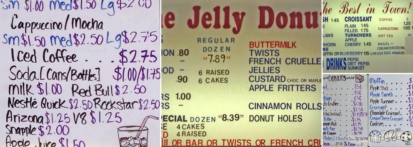 The Jelly Donut Menu
