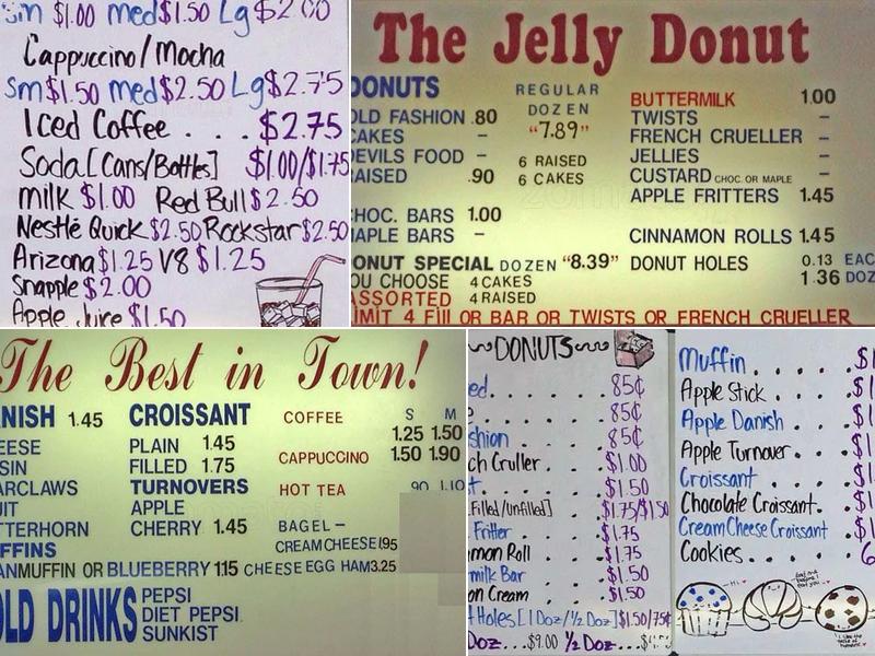 The Jelly Donut Menu