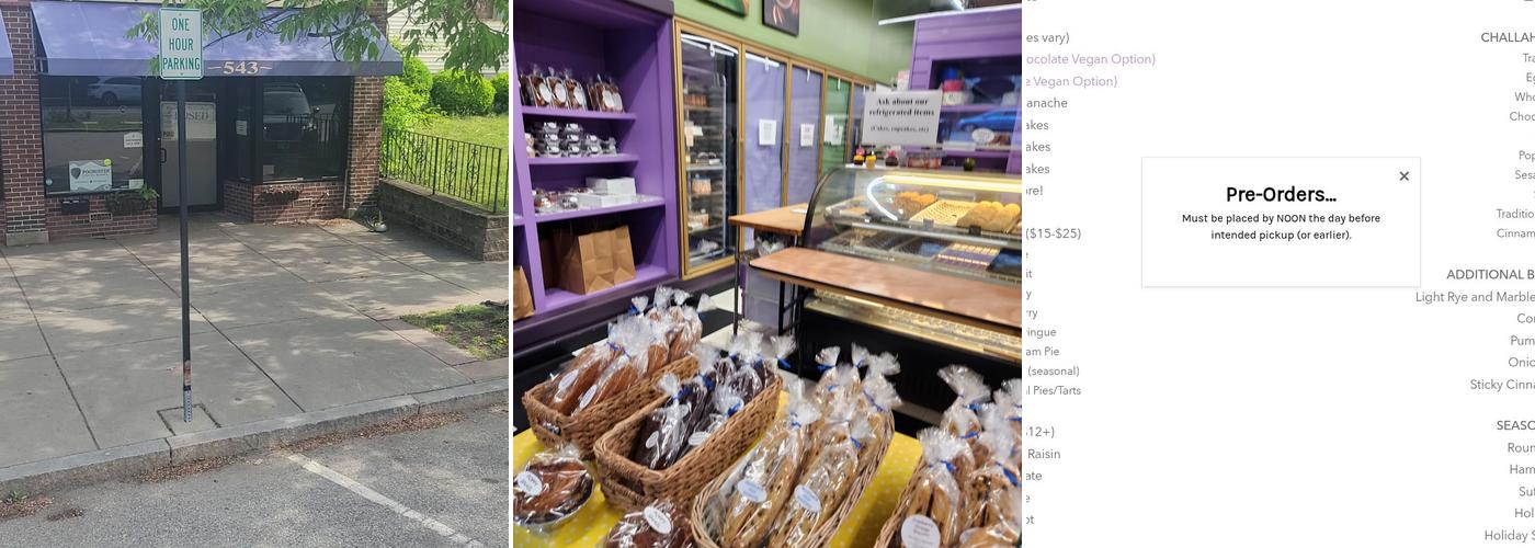 Blacker's Bakeshop Menu