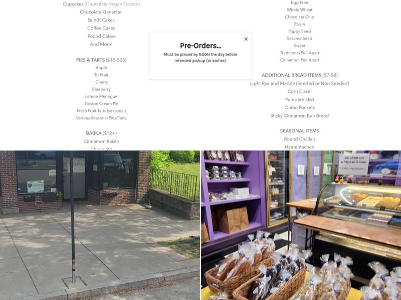 Blacker's Bakeshop Menu