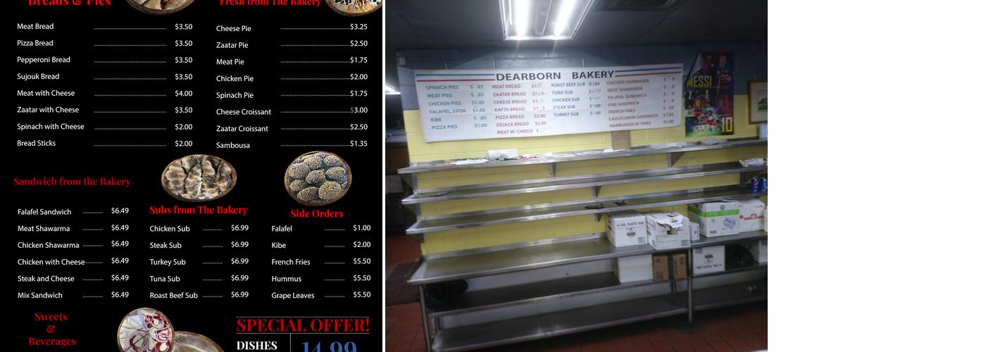 Dearborn Bakery Menu