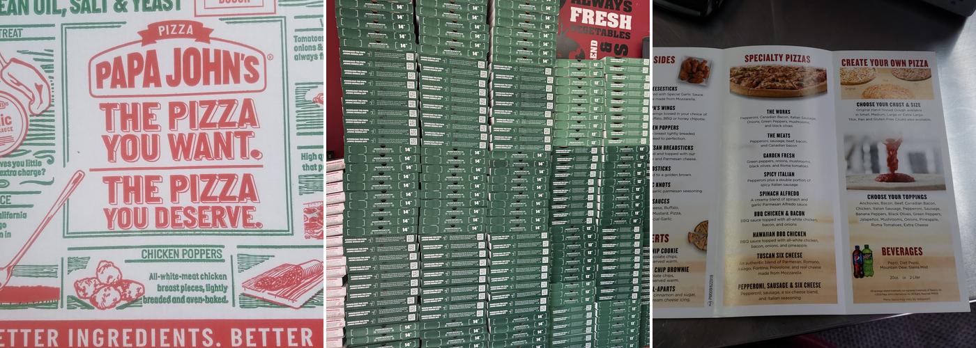 Papa Johns Pizza Menu