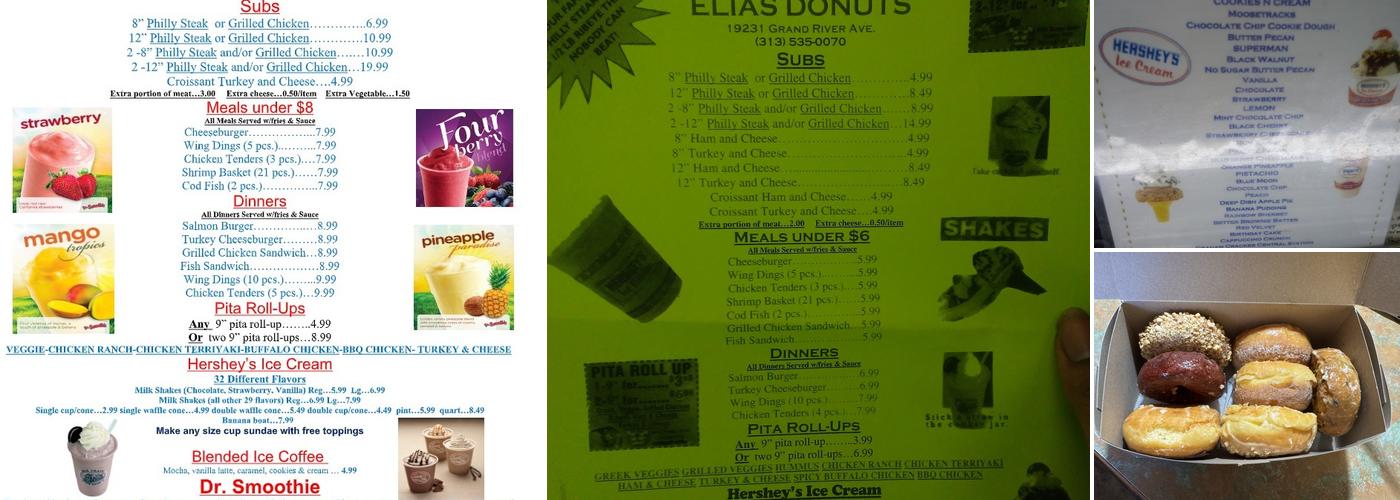 Elias Donuts Menu