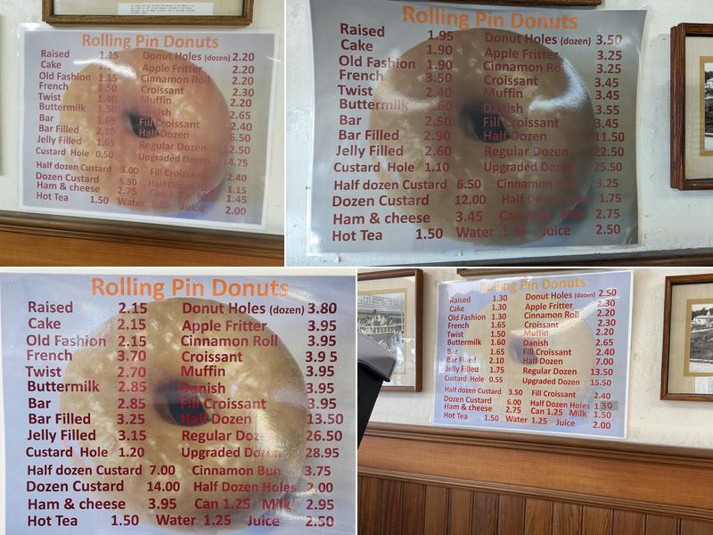 Rolling Pin Donuts Menu